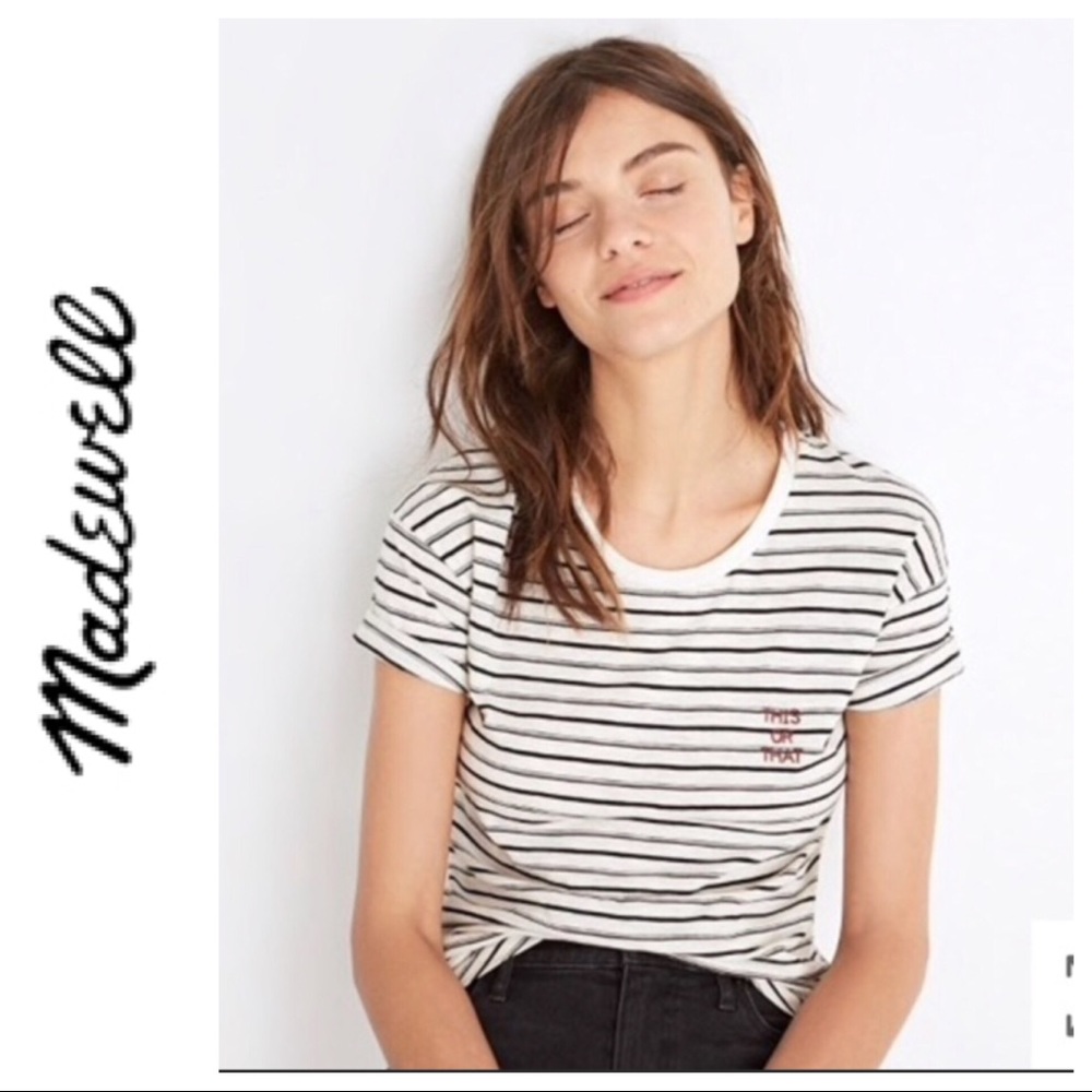 MADEWELL THIS OR THAT STRIPED COTTON T SHI…